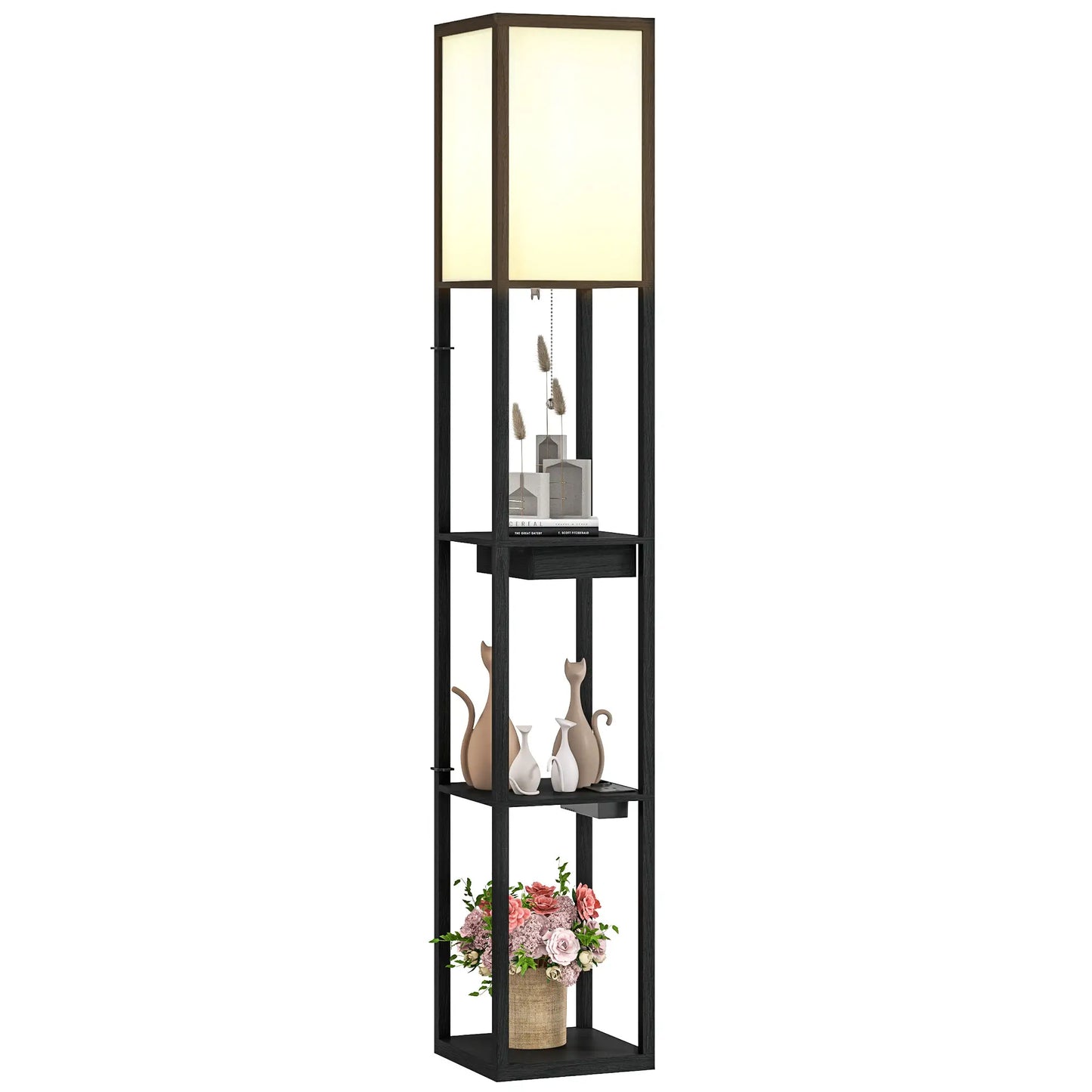 Nancy's Gizzeria Vloerlamp - Staande Lamp - Zwart / Wit