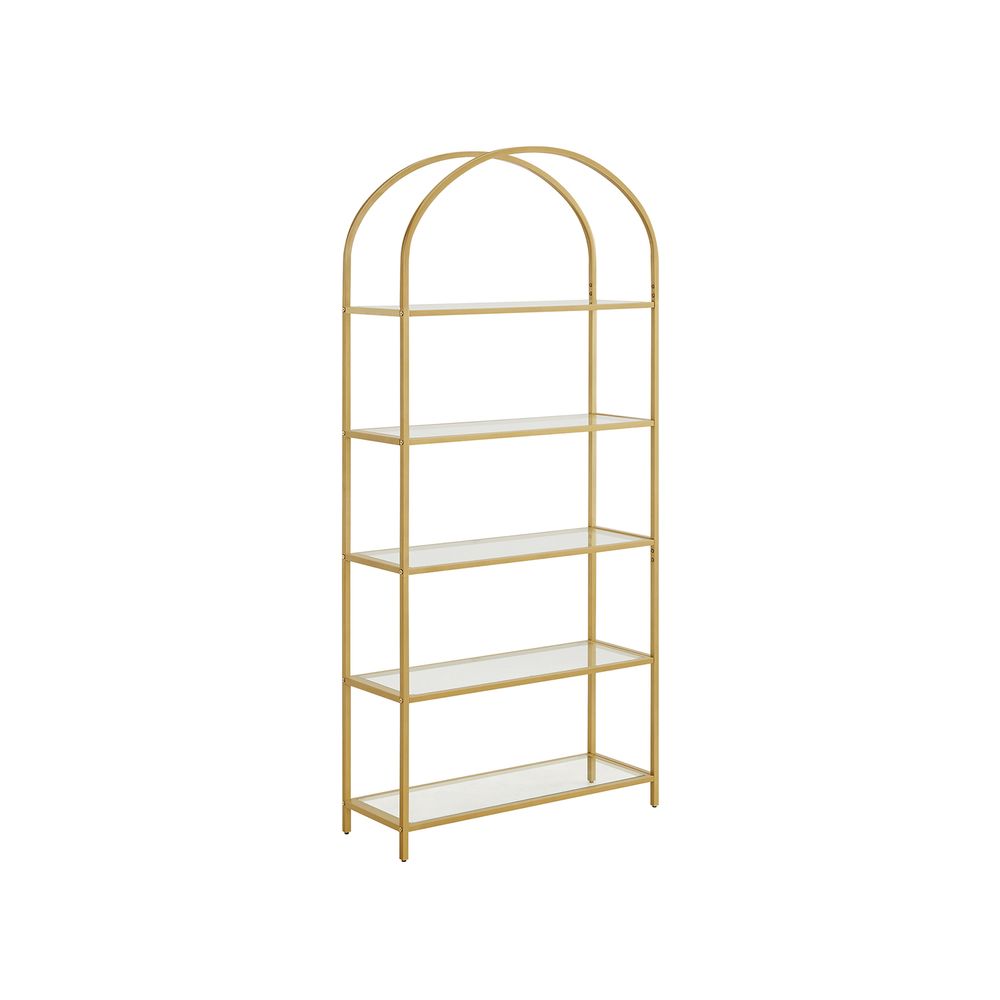 Nancy's Runcorn Bookcase - Wall cabinet - Storage cabinet - Gold - Steel - Glass - 83 x 30.2 x 183.5 cm