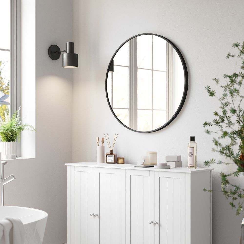 Nancy's Boivao Bathroom Mirror - Black - Round - Ø 76 cm