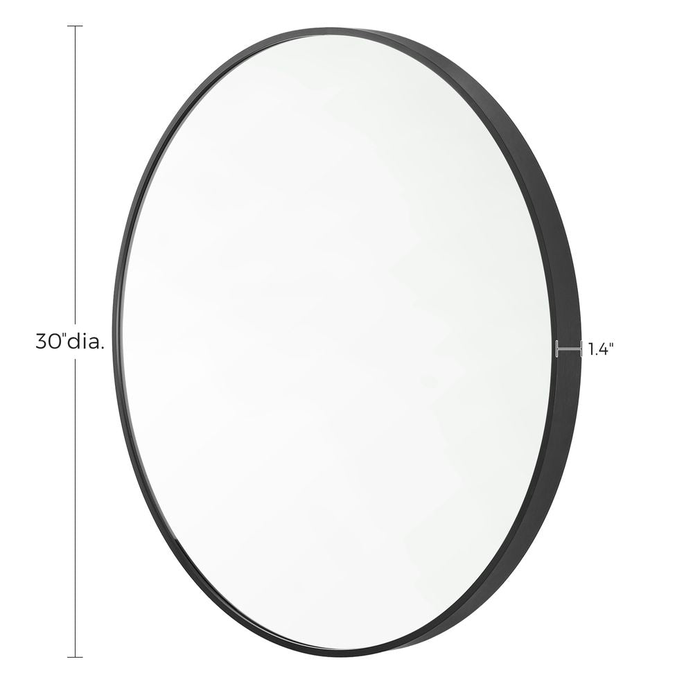 Nancy's Boivao Badkamerspiegel - Zwart - Rond - Ø 76 cm