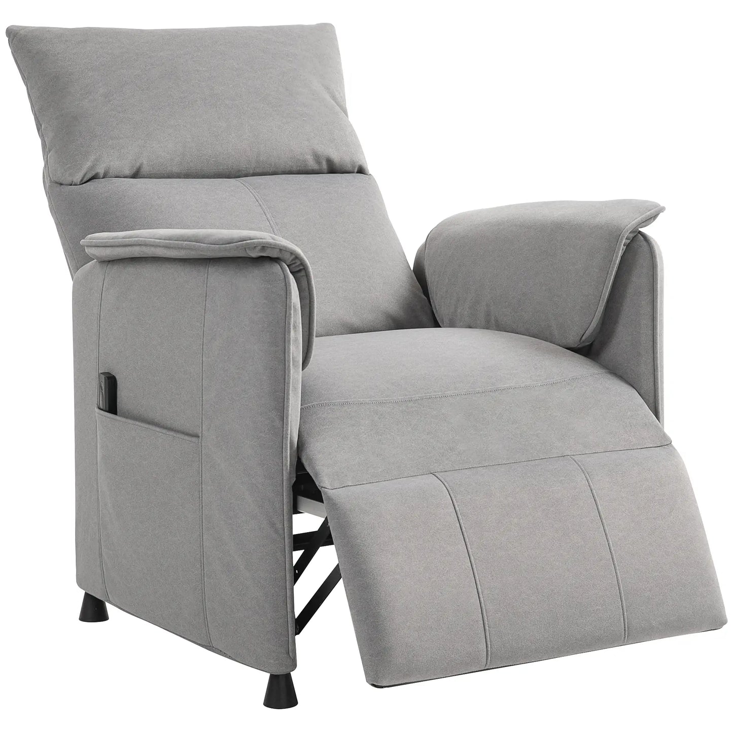 Nancy's Gignese Elektrische Fauteuil - Relaxfauteuil - Grijs - Fluweel
