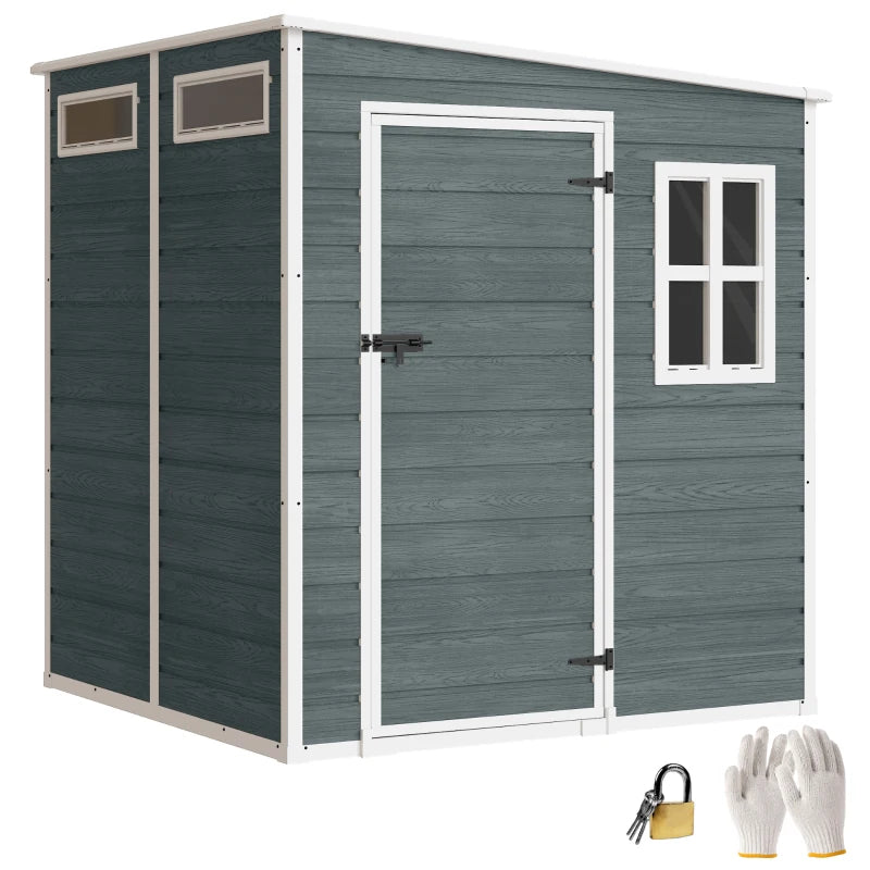 Nancy's Sacile Opbergschuur - Gereedschapsschuur - Tuinschuur - Grijs - Aluminium - 182 x 182 x 196/183 cm