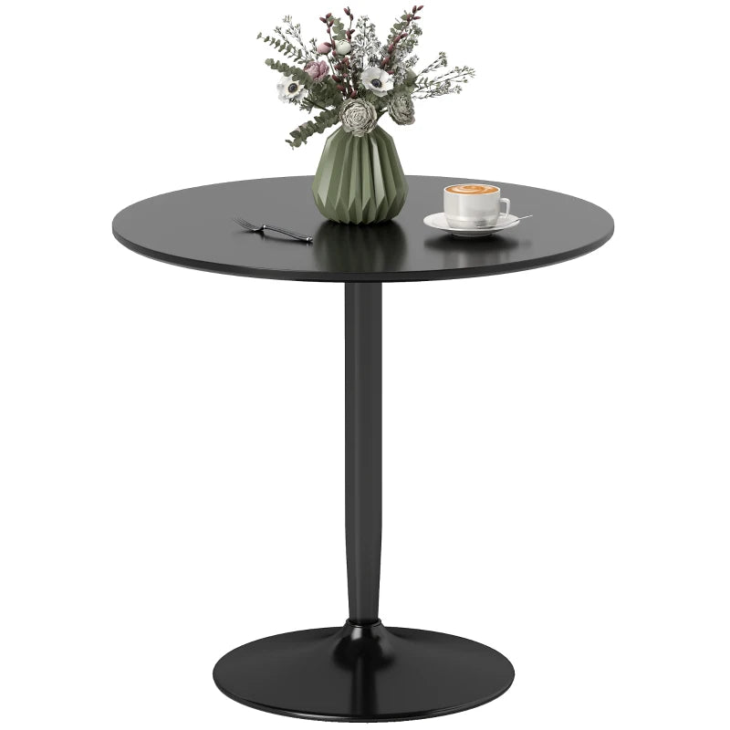 Nancy's Novellara Eettafel Rond - Eetkamertafel - Zwart - Ø 80 x 75H cm