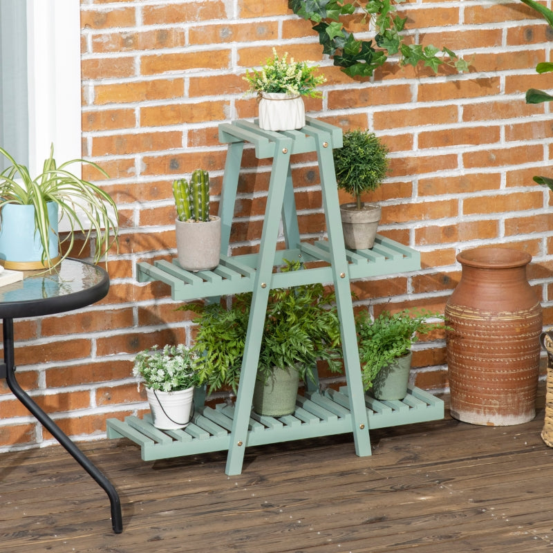 Nancy's Jaca Plantenrek - Bloementrap - Plantentrap - Bloemenrek - Groen - ± 75 x 25 x 75 cm