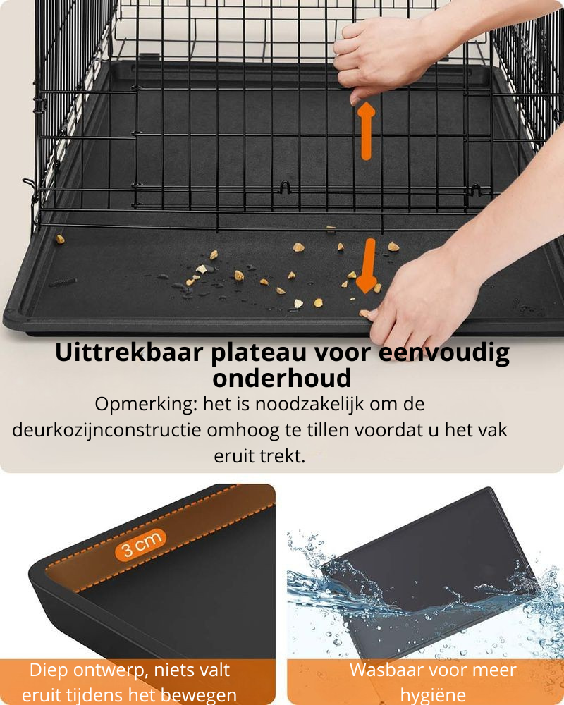 Nancy's Oleggio Hondenbench - Zwart - Staal - ± 120 x 70 x 110 cm