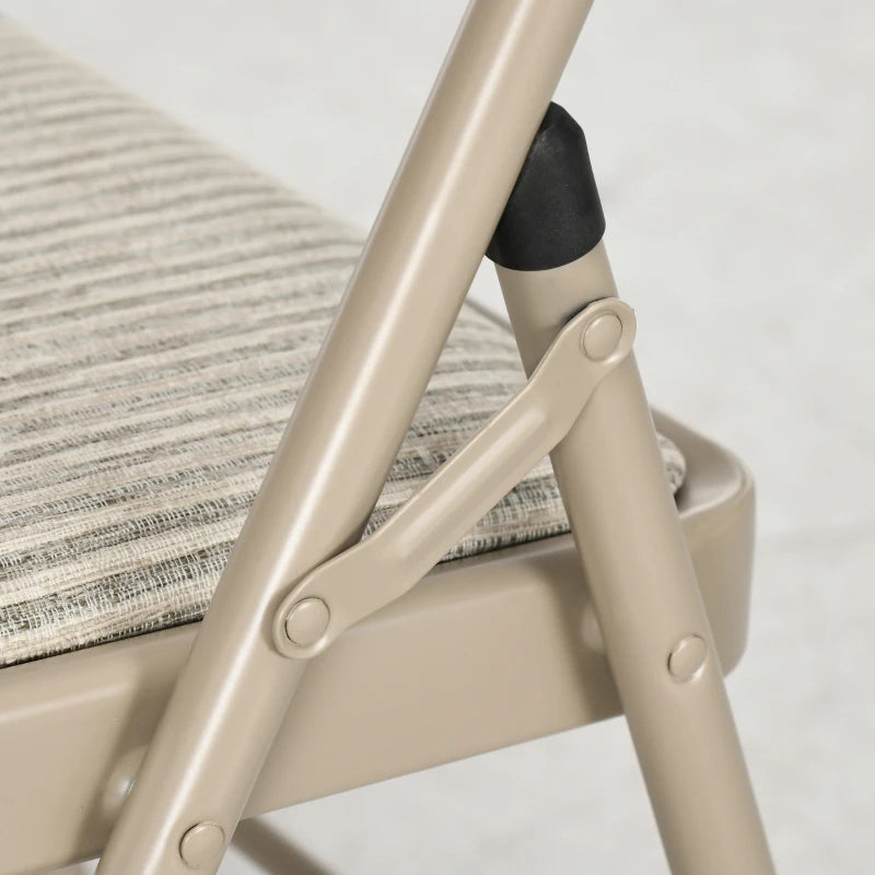 Nancy's Noto Klapstoelen - Set van 6 - Vouwstoel - Beige - Staal / Linnen