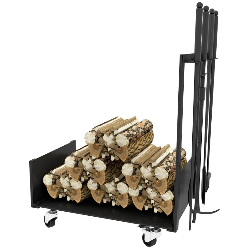 Nancy's Ventosa Firewood Rack - Wood Storage - Firewood Storage - Black - Steel