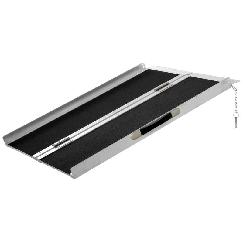 Nancy's Triverton Wheelchair Ramp - Access Ramp - Silver / Black - ± 95 x 75 x 5 cm