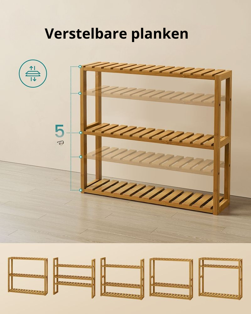 Nancy's Ercolano Badkamerrek - Badkamerkastje - Bamboe - ± 60 x 15 x 55 cm