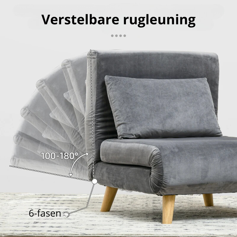 Nancy's Travanca Sofa Bed - Guest Bed - Sleeping Chair - Grey - Linen