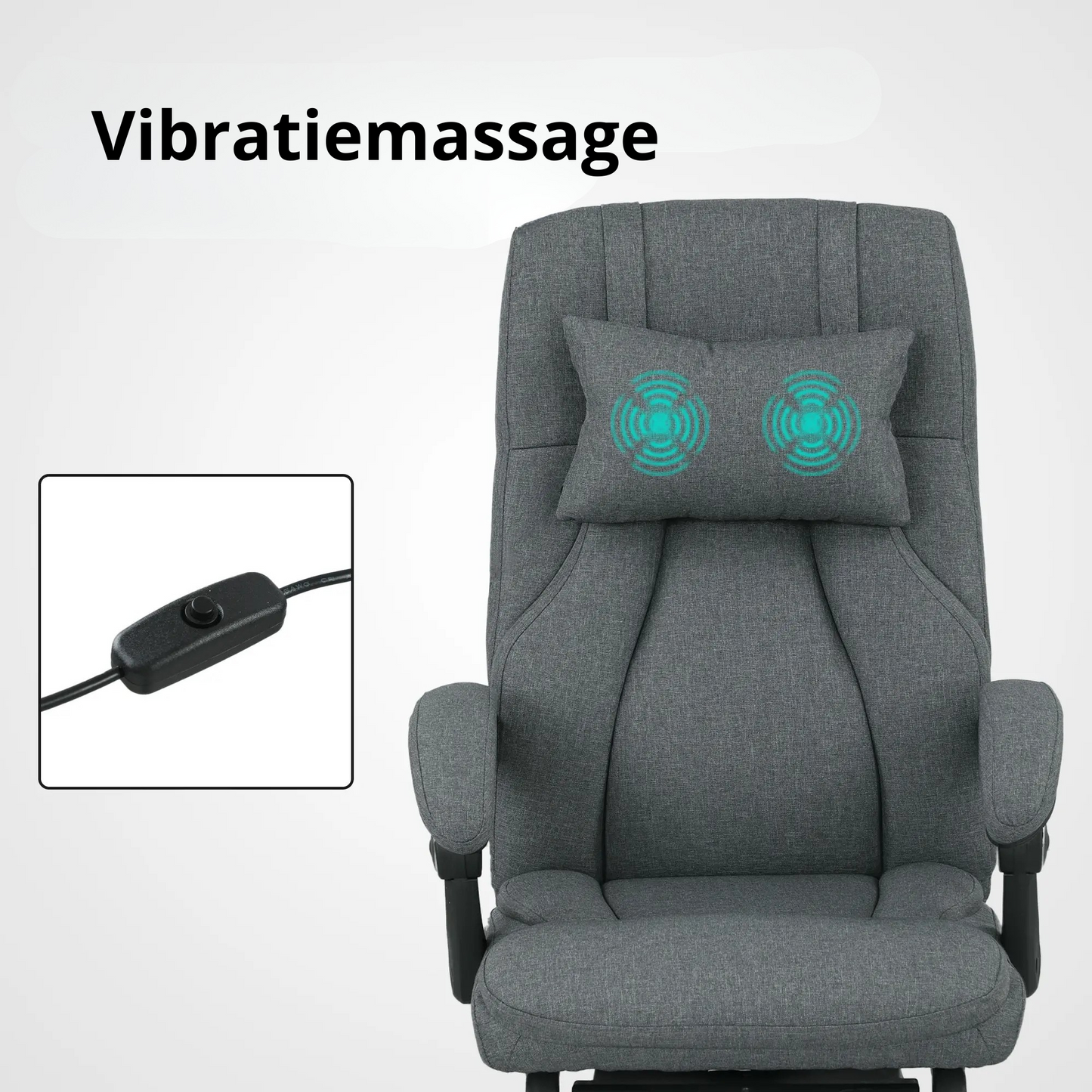 Nancy's Macerata Massage Bureaustoel - Massage Kantoorstoel - Ergonomisch - Verstelbaar - Grijs - Linnen