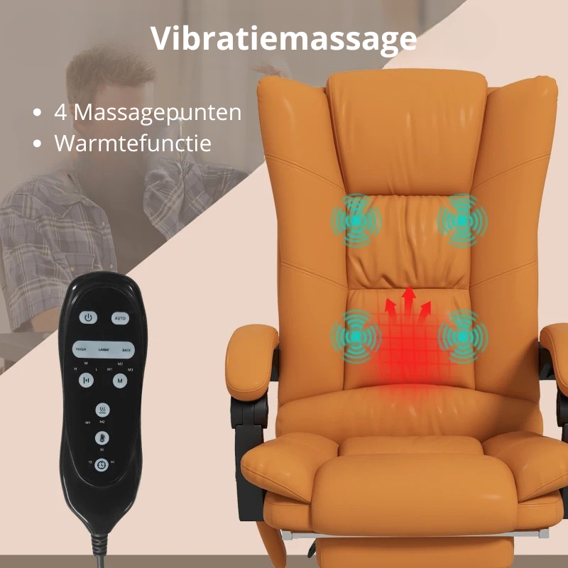 Nancy's Marcaria Massage Bureaustoel - Massagestoel - Kantoorstoel - Bruin - Kunstleer
