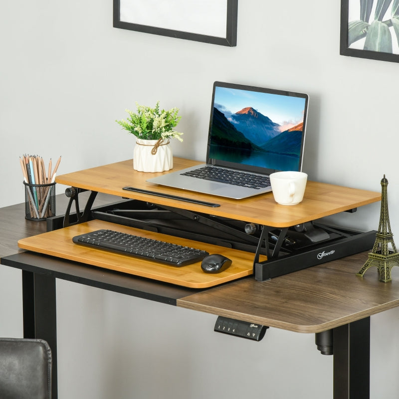 Nancy Vinsetto Zit-sta bureau Staand bureau Monitorstandaard In hoogte verstelbaar Staal 80 x 40 x 13,5-51 cm