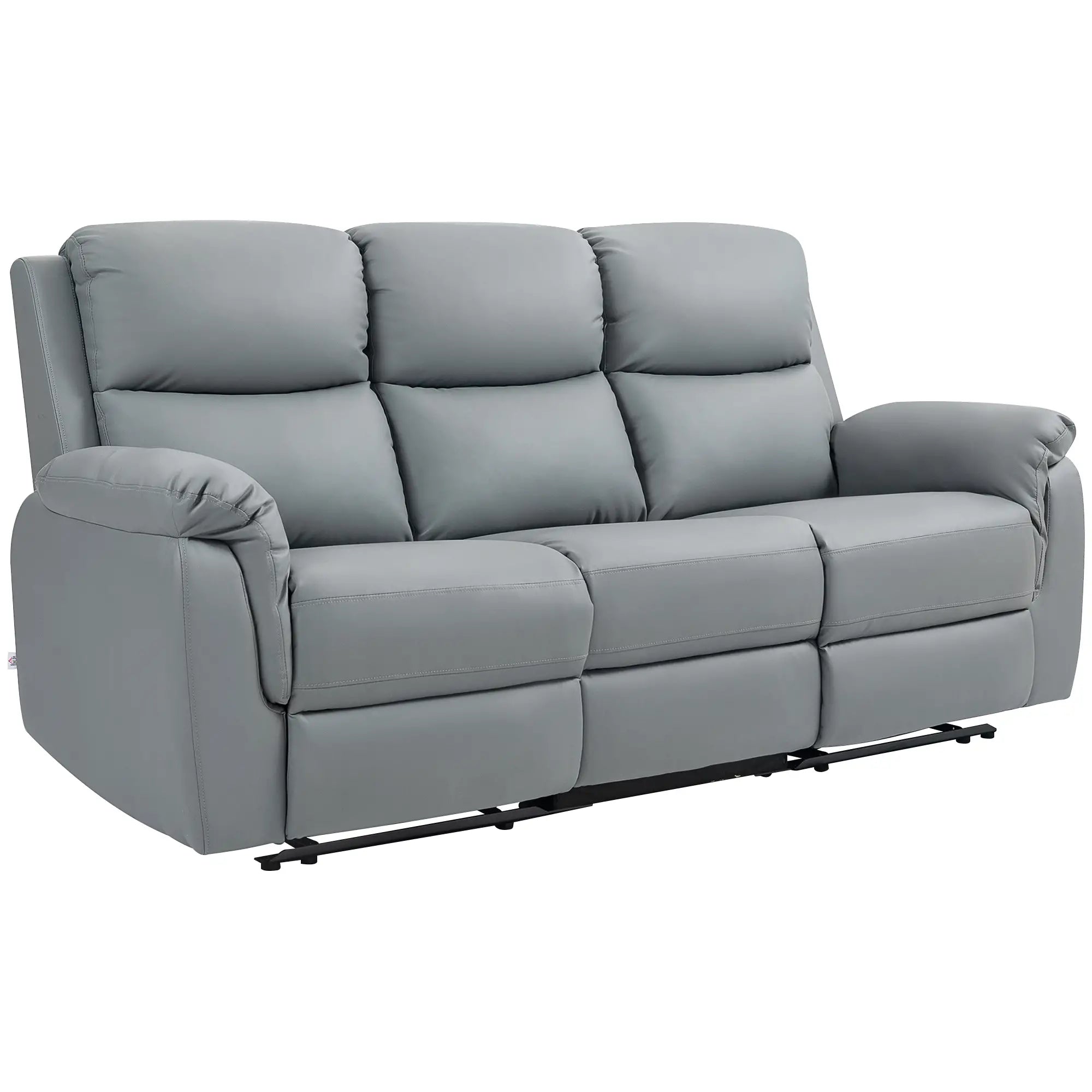Nancy's Istrana 3-Zits Bank - Zitbank - Relaxfauteuil - Bioscoopstoel - Verstelbaar - Grijs - Kunstleer