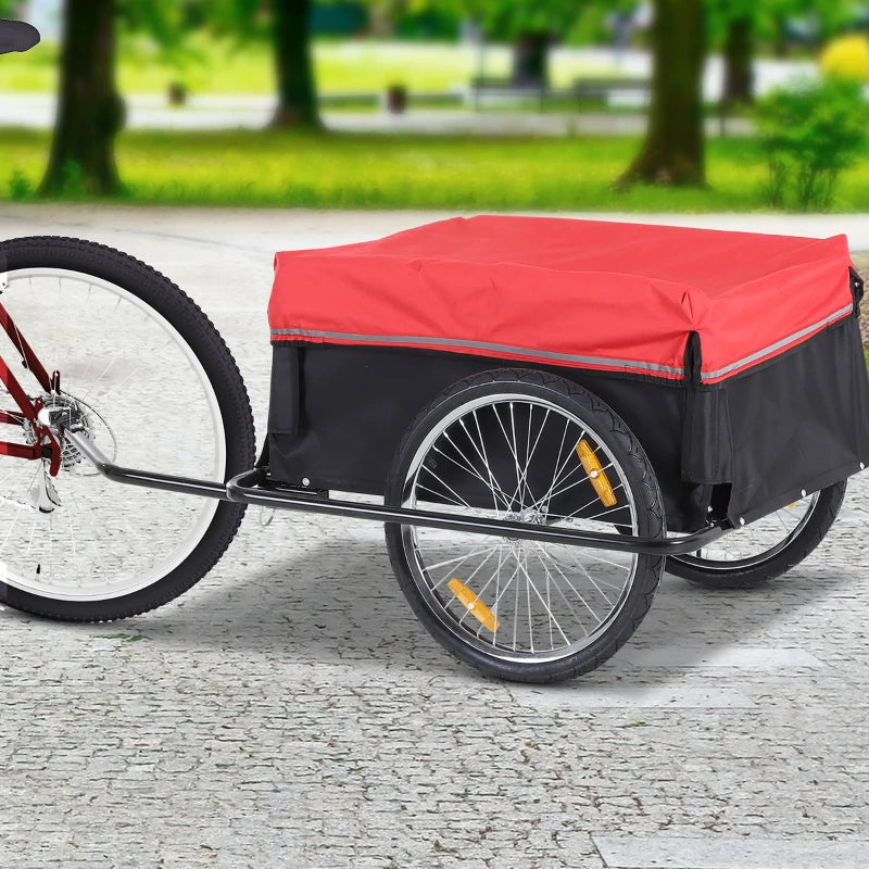 Remorque à vélo Nancy's Bonifati - Remorque à vélo - Remorque de transport - Noir / Rouge - ± 140 x 90 x 60 cm