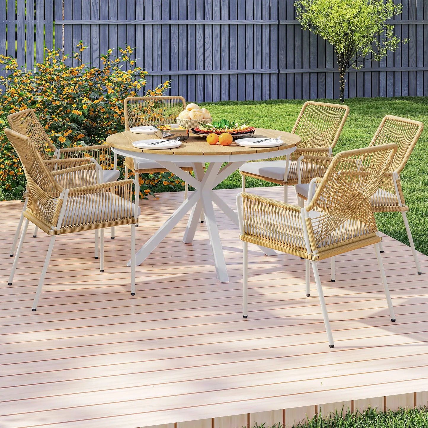 Nancy's Fontanigorda Tuintafel - Terrastafel - Rond - Teak - ± Ø120 x75 cm