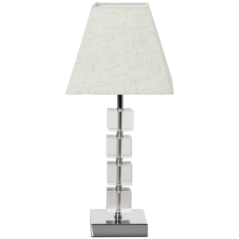 Lampe de table Nancy's Swansboro - Cristaux rotatifs - Sphère - Abat-jour en tissu - Base en métal - Crème - Métal - Tissu - 20 x 20 x 47 cm