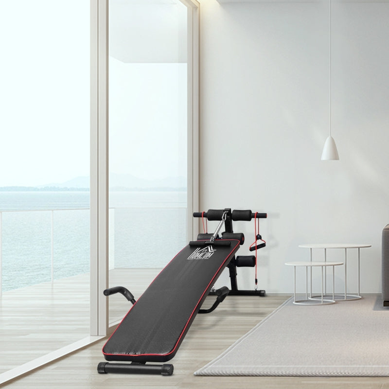 Nancy's Apple Head Trainingsbank - Buiktrainer - Fitnessbank - Met Weerstandsbanden - Zwart / Rood