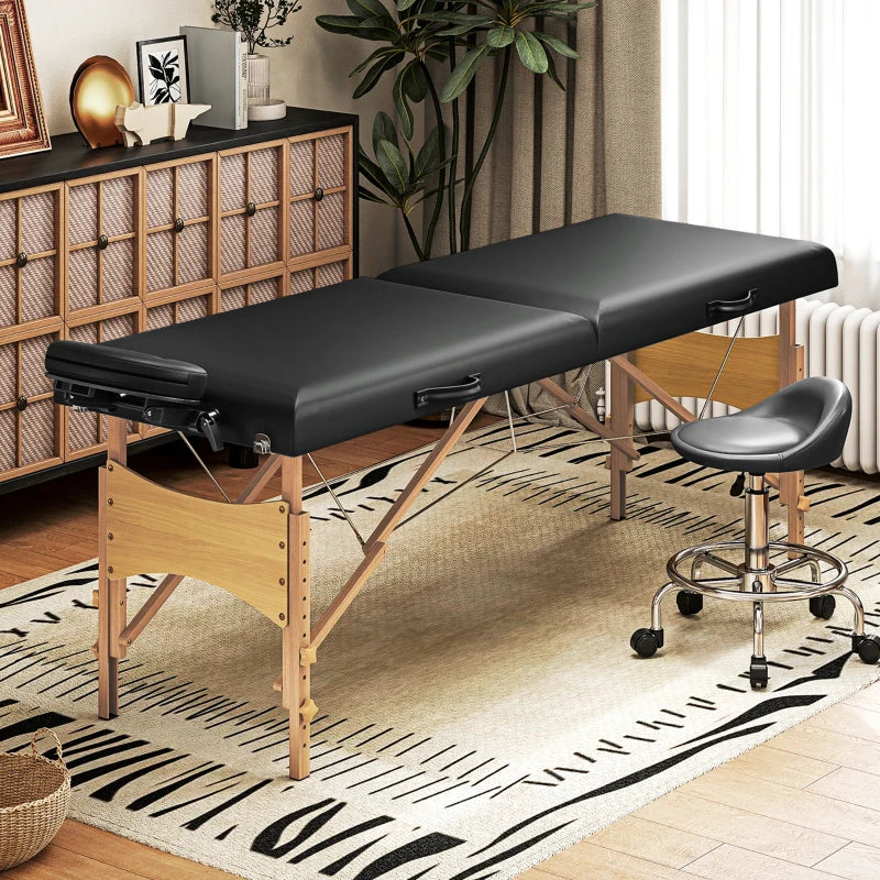 Nancy's Maratea Massagetafel - Behandeltafel - Verstelbare hoogte en hoofdsteun - Zwart - Kunstleer
