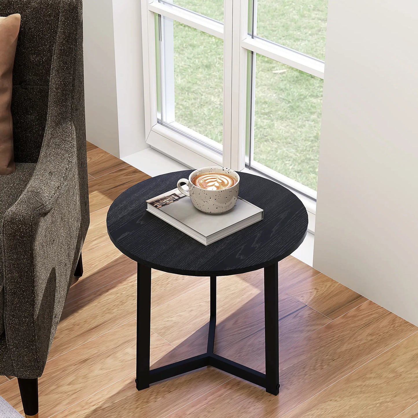 Nancy's Cortico Salontafel Set - Bijzettafels - Zwart - MDF / Staal