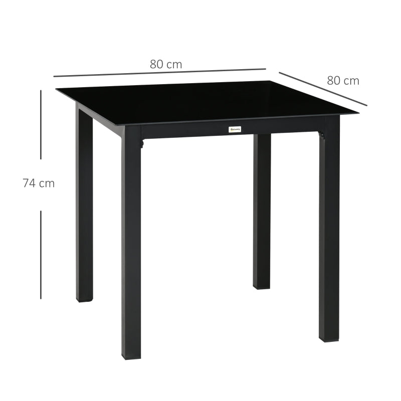 Nancy's Bustelo Tuintafel - Terrastafel - Tafel voor buiten - Buitentafel - Zwart - ± 80 x 80 x 75 cm