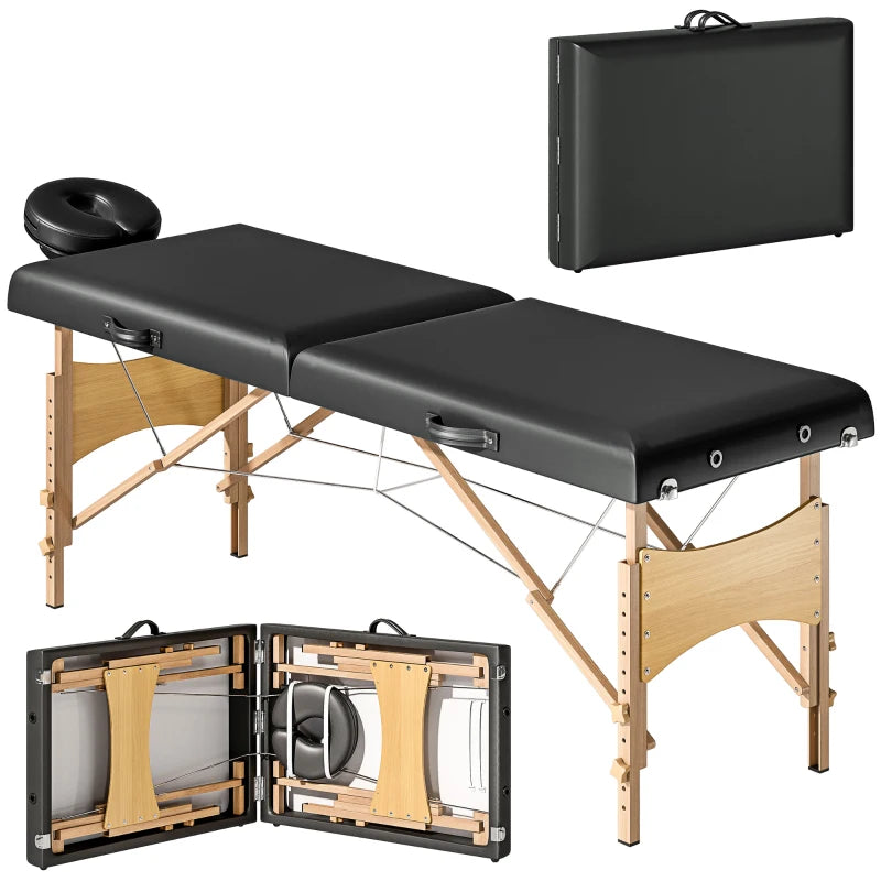 Nancy's Maratea Massagetafel - Behandeltafel - Verstelbare hoogte en hoofdsteun - Zwart - Kunstleer