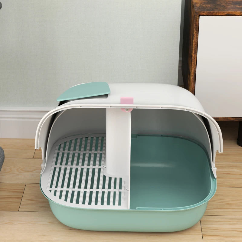 Nancy's Biscainho Kattenbak - Katten wc - Katten Toilet - Groen / Wit - ± 60 x 45 x 40 cm