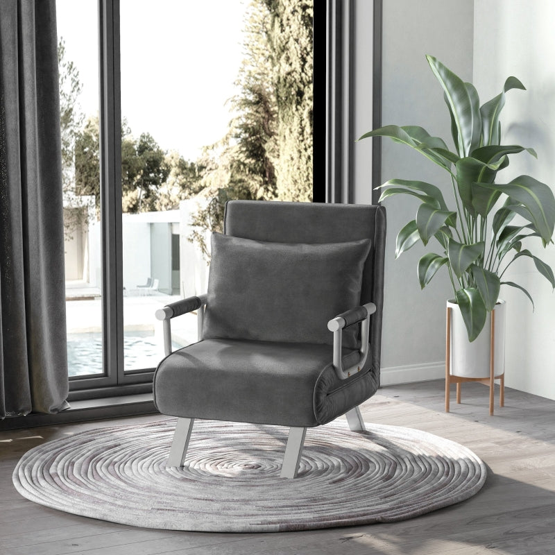 Nancy's Minneola Relaxing armchair - Folding guest bed - Sofa bed - Grey - Faux leather
