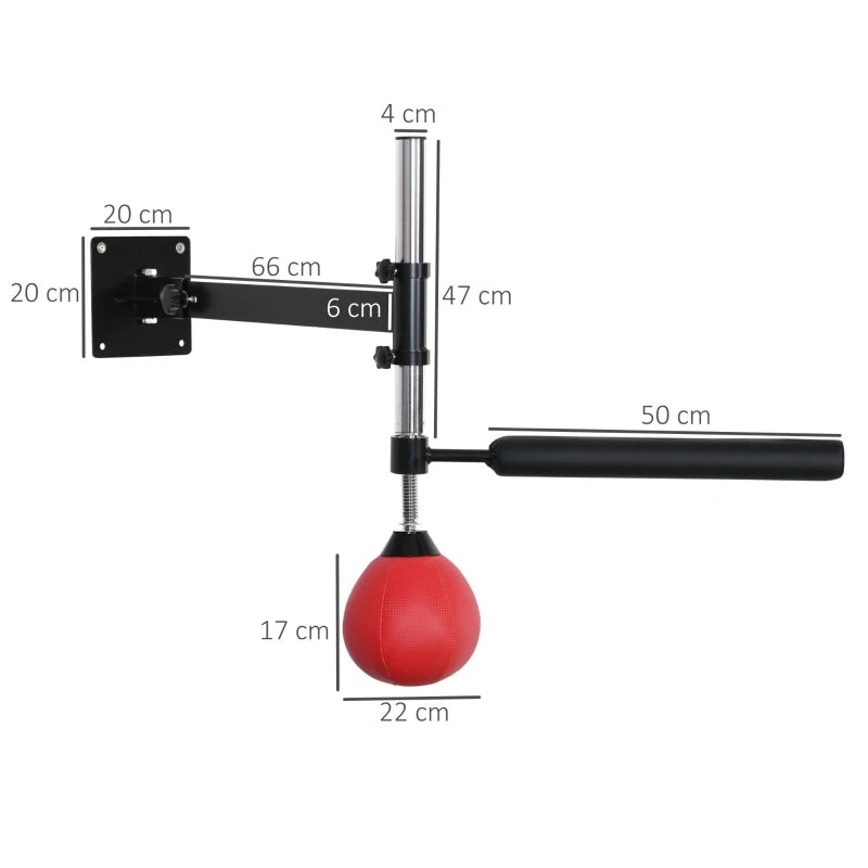 Nancy's Livramento Boksrek met Speedball & Reflexstang - In hoogte verstelbaar - Zwart / Rood