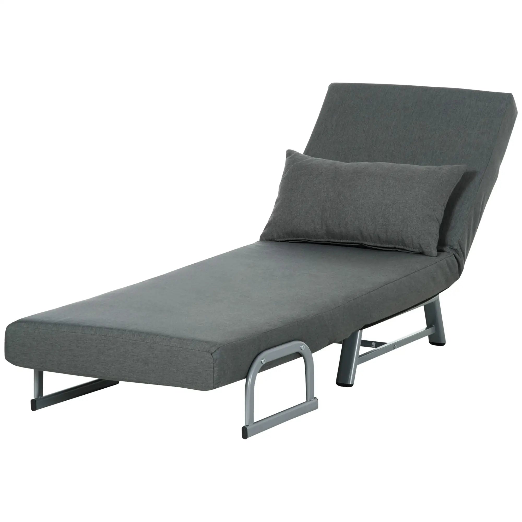 Nancy's Lomaso Slaapbank - Slaapstoel - Fauteuil met Slaapfunctie - Grijs - Linnen