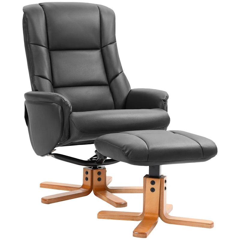 Nancy's Candoso Relaxing armchair - Relaxing chair - Adjustable backrest - Rocking function - Black - Faux leather / Wood
