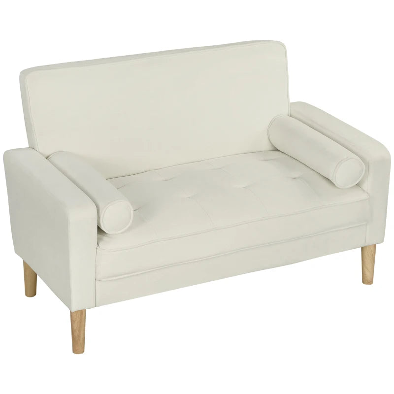 Nancy's Marcelli 2-Zitsbank - Zitbank - Crème wit - Fluweel - ± 130 x 75 x 80 cm