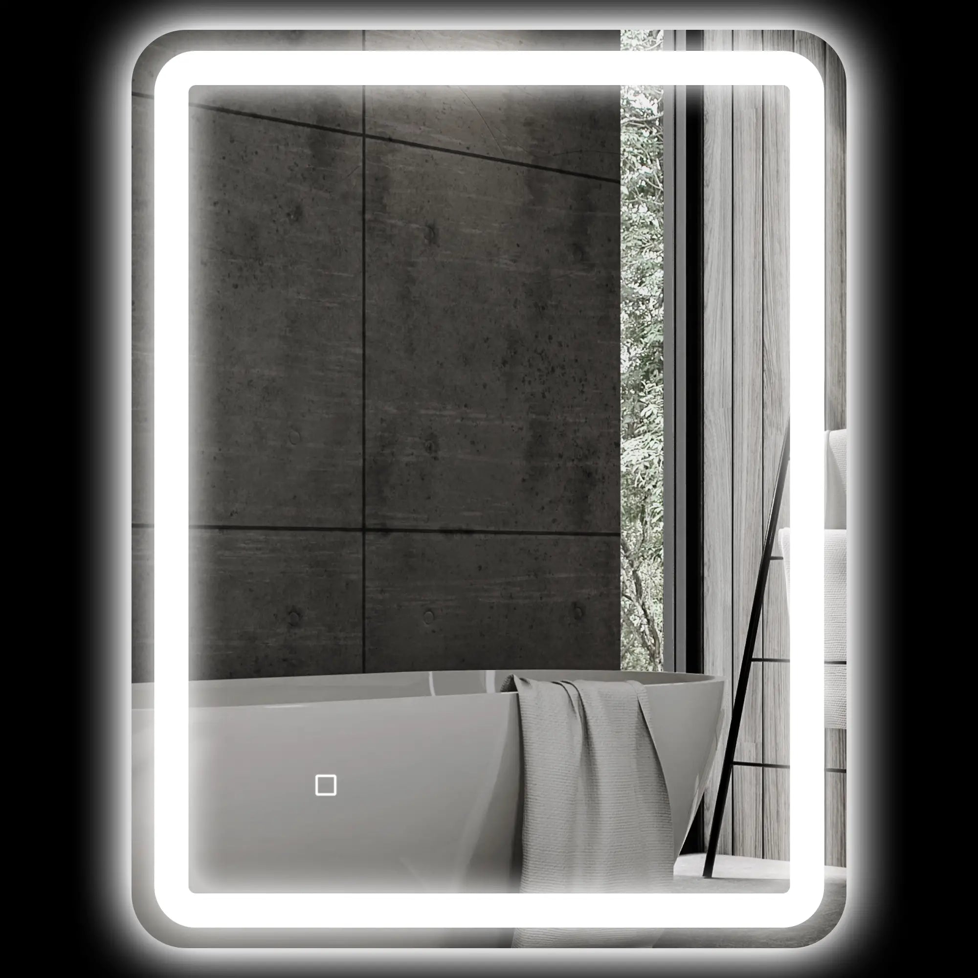 Nancy's Longa Badkamerspiegel - Met LED Verlichting - Anti Condens - Zilver - 60 x 80 cm