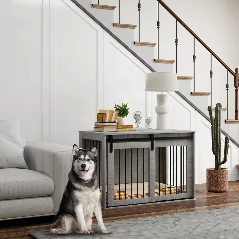 Nancy's Ota Dog House - Dog Cage - Dog Residence - Grey - Chipboard / Steel - ± 100 x 60 x 60 cm