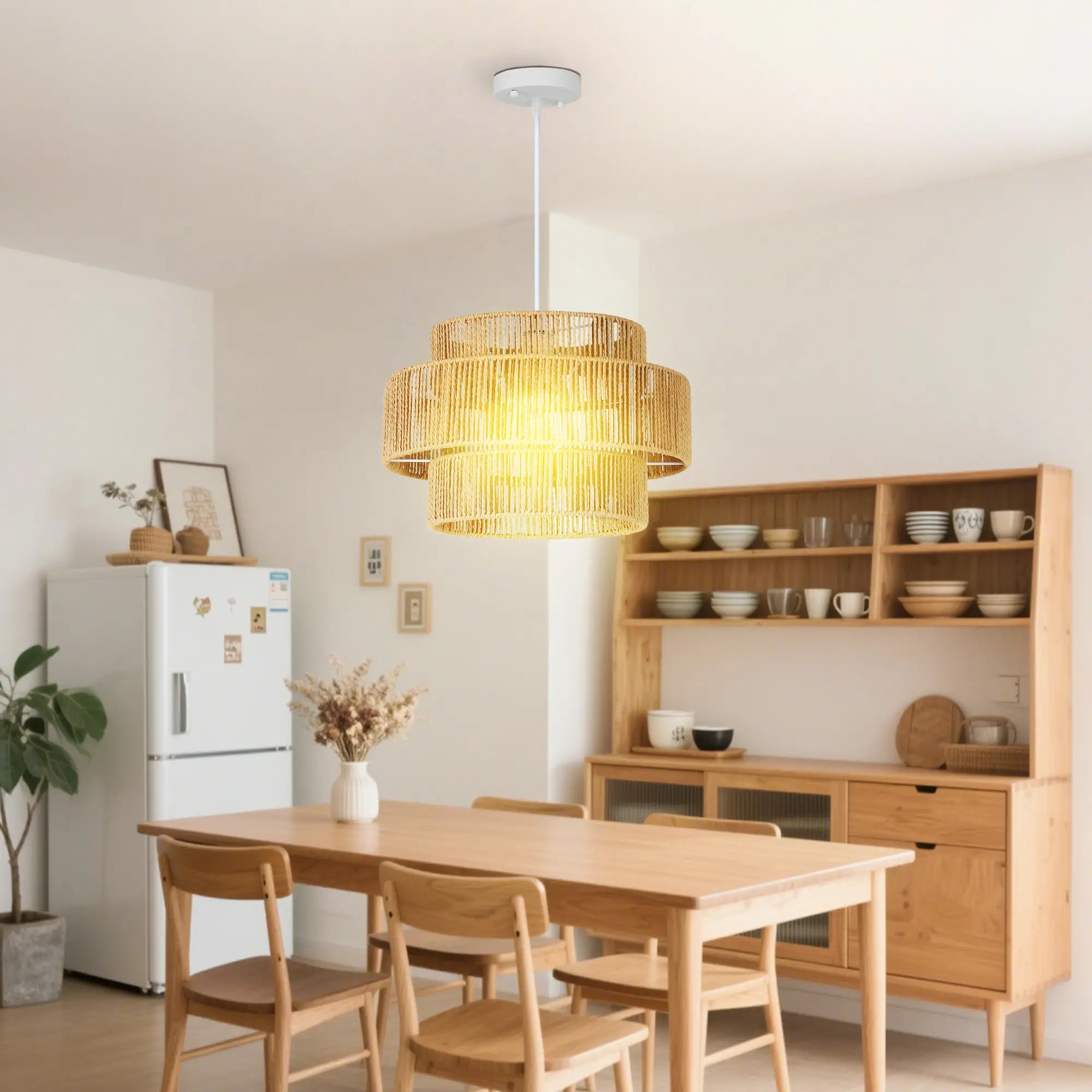 Nancy's Gonzaga Hanglamp - Boho Chique - Bruin - Henneptouw