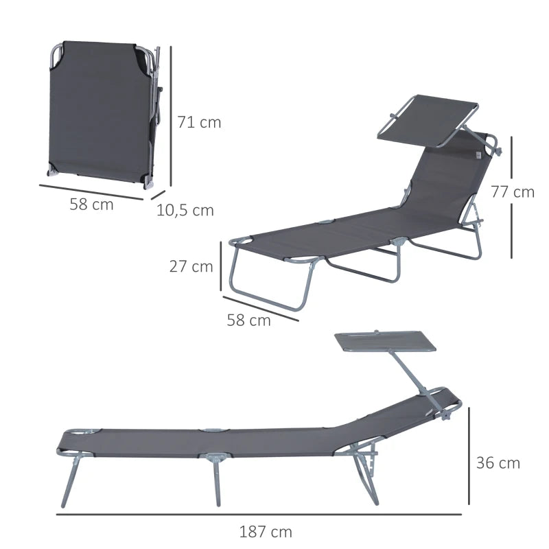 Nancy's Almada Ligbed - Loungebed - Strandstoel - Strandbed - Grijs