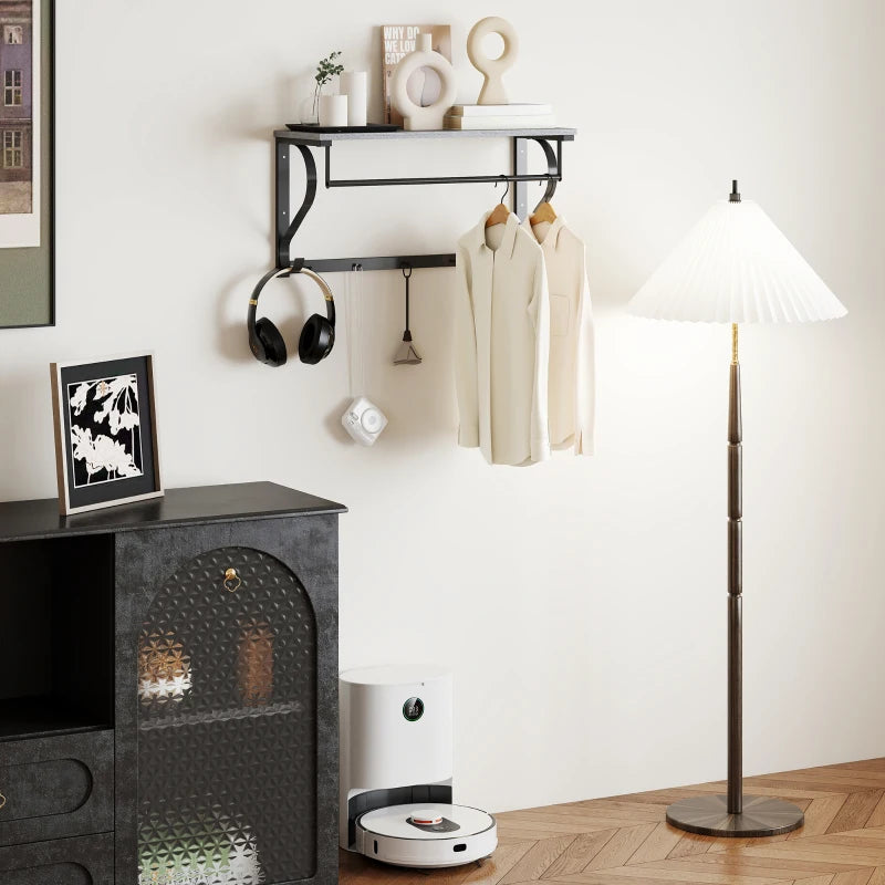 Nancy's Mistretta Wandkapstok - Muurkapstok - Wandgarderobe - Grijs - ± 70 x 25 x 35 cm