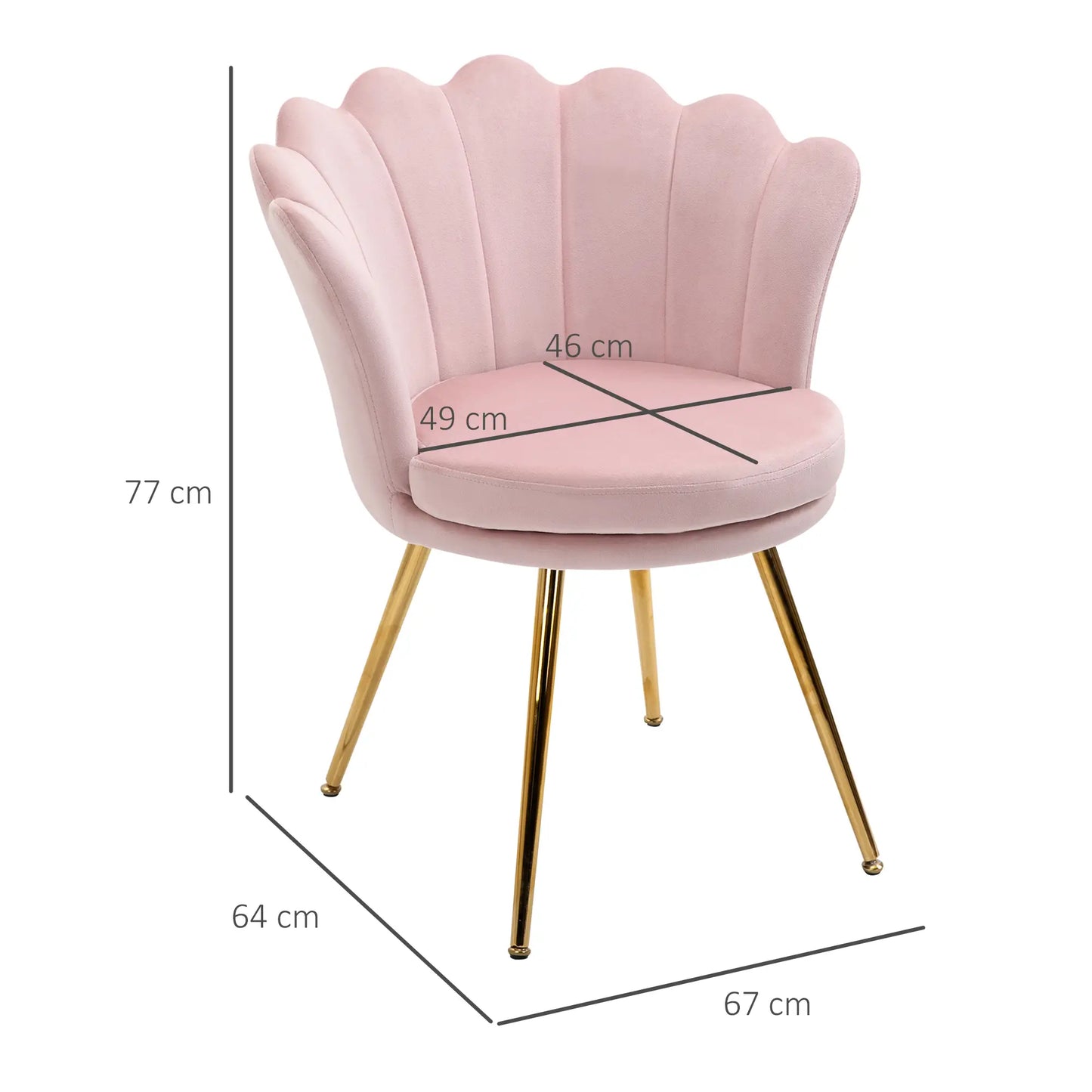 Nancy's Cuneo Fauteuil - Loungestoel - Lotusvorm - Roze - Fluweel