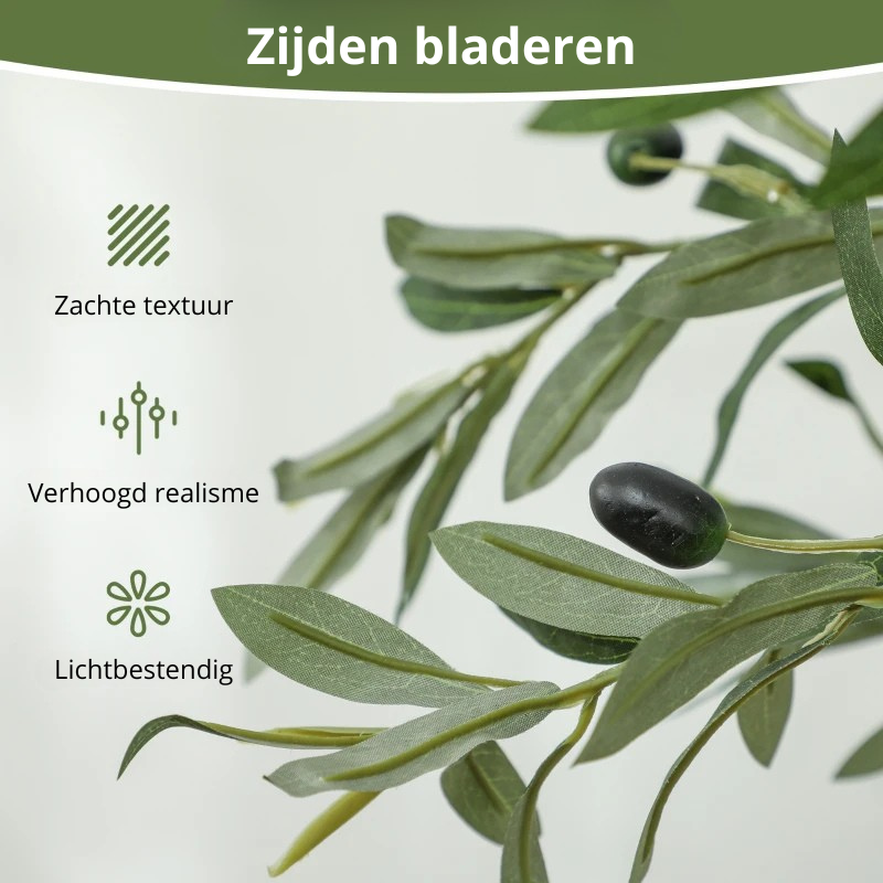 Nancy's Medesano Kunstplant - Kunst Olijfboom - Kunstboom - Groen - 150 cm hoog