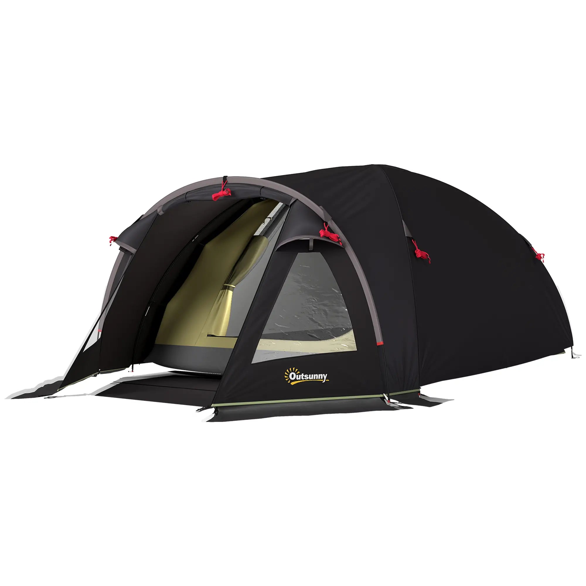 Nancy's Guiglia Kampeertent - Campingtent - 2-4 Personen - Zwart - 330 x 190 x 120 cm