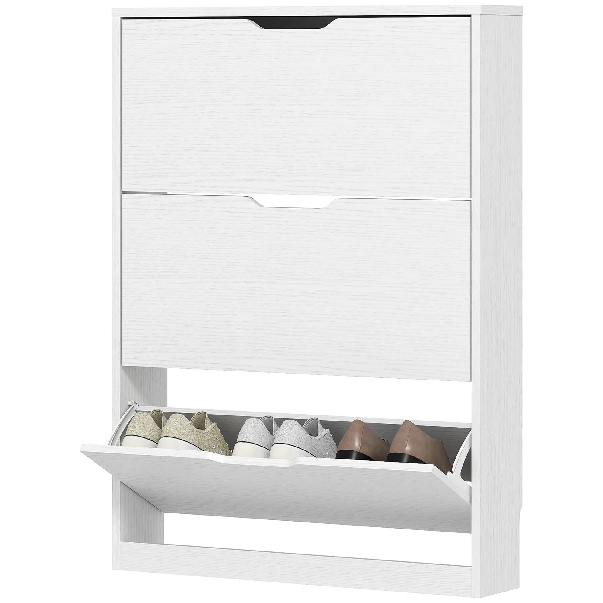 Nancy's Cropani Schoenenkast - Opbergkast voor Schoenen - Wit - ± 80 x 20 x 110 cm