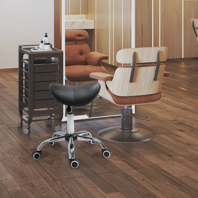 Nancy's Augusta Work Stool - Salon Stool - Ergonomic - Height Adjustable - Black