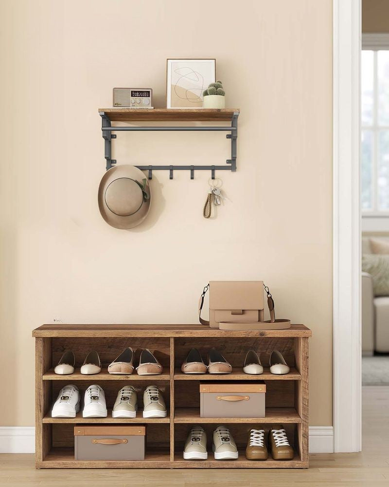 Nancy's Offagna Schoenenkast - Schoenenrek - Opbergkast voor schoenen - Honingbruin - ± 100 x 30 x 50 cm