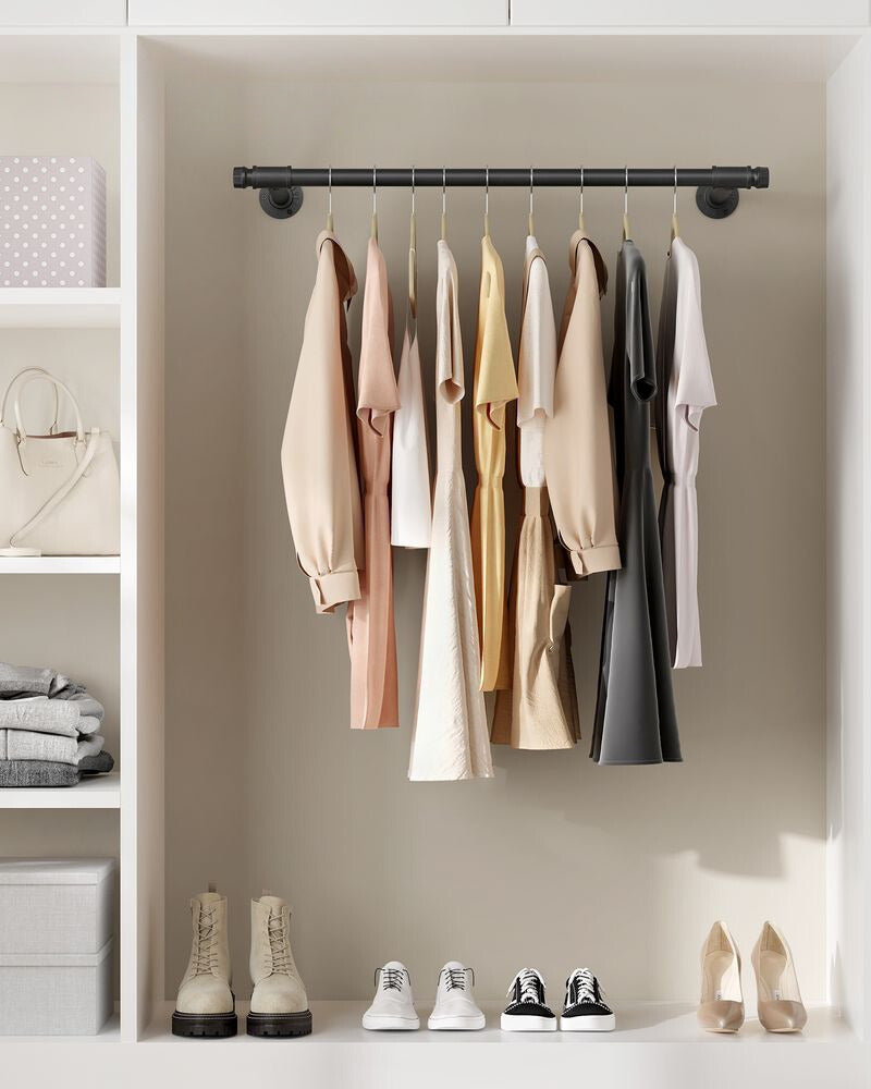 Nancy's Hallway Wall Coat Rack - Clothes Rack - Wardrobe Rack - Black - Steel - ± 85 x 30 x 5 cm