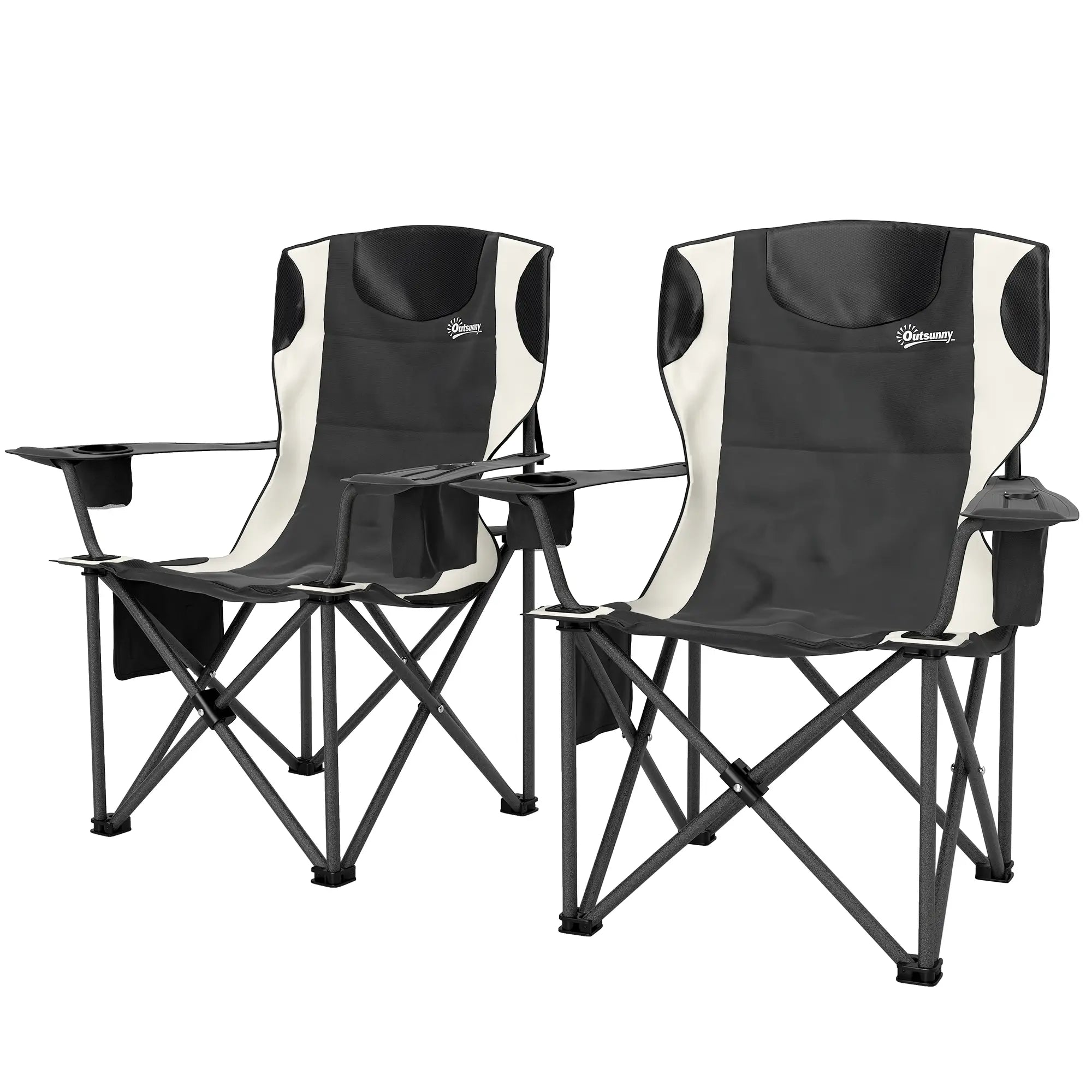 Nancy's Dresano Campingstoelen - Set van 2 - Vouwstoelen - Visstoel - Zwart