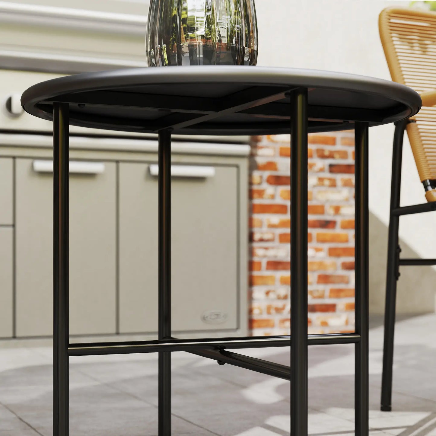 Nancy's Genga Bistroset - Balkonset - Tuinset - Grijs - Staal / Rotan