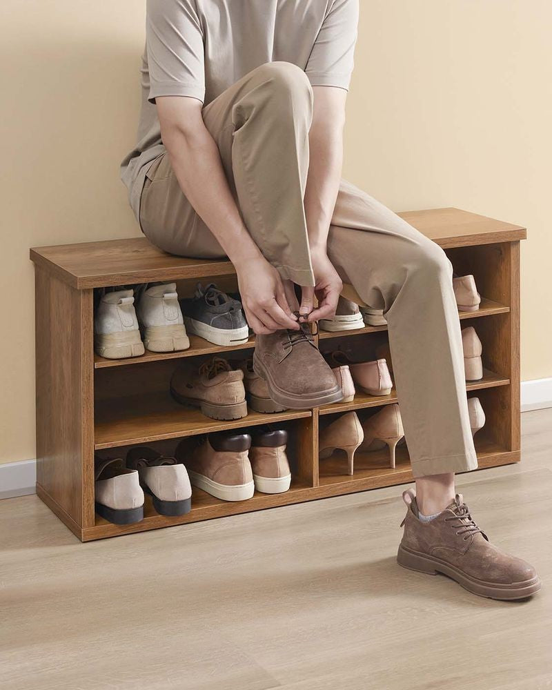 Nancy's Offagna Schoenenkast - Schoenenrek - Opbergkast voor schoenen - Honingbruin - ± 100 x 30 x 50 cm