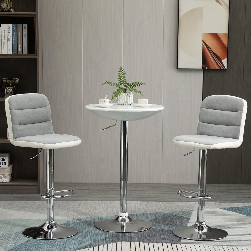 Nancy's Leyland Bartafel - In hoogte verstelbaar - Draaibaar - Wit - Gelakt - ± Ø 60 cm