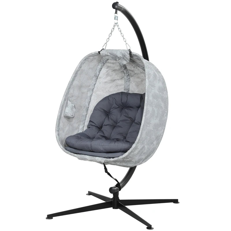 Nancy's Celico Loungestoel - Ei stoel - Hangstoel - Schommelstoel - Grijs / Zwart