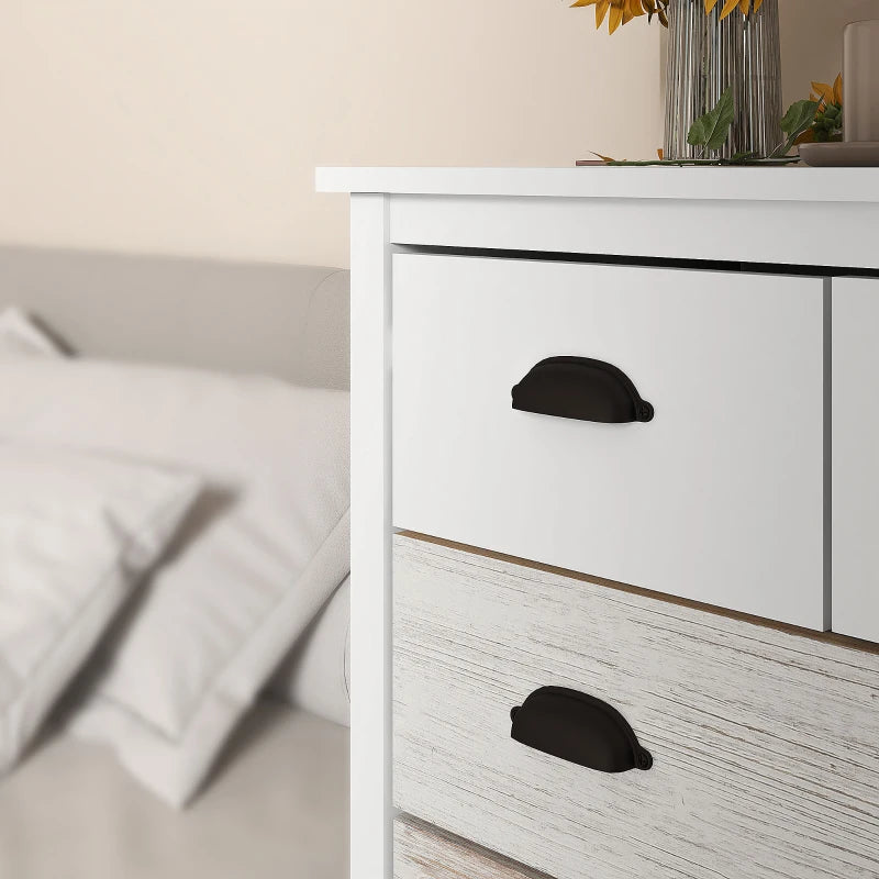 Nancy's Alassio Commode - Dressoir - Sideboard - Opbergkast - Wit / Bruin - ± 70 x 40 x 85 cm